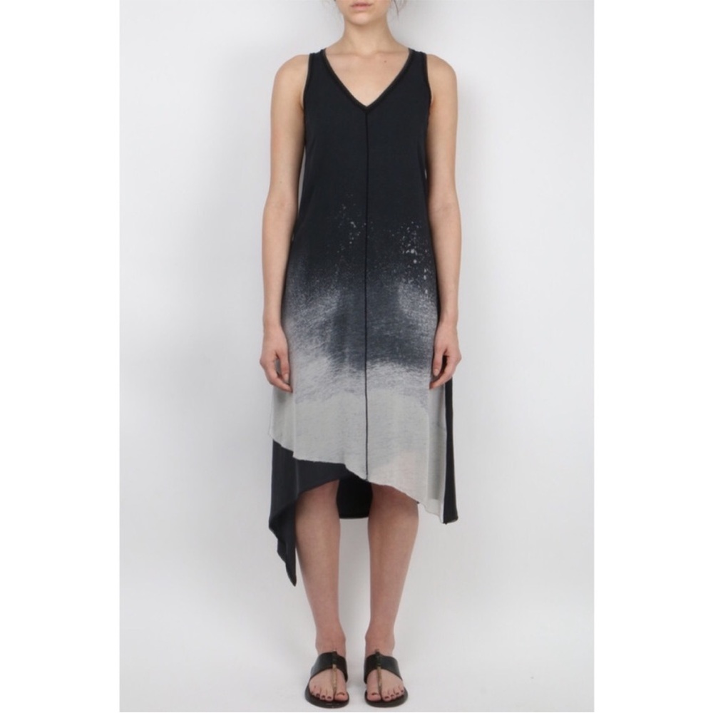 Go by Go Silk Go for Drama Silk Dress in Cosmos Print Washed Black Lagenlook XS